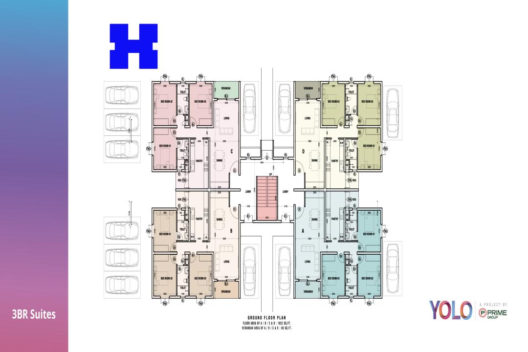 1BR Nexus - Typical ( 1st & 2nd ) Floor Plan